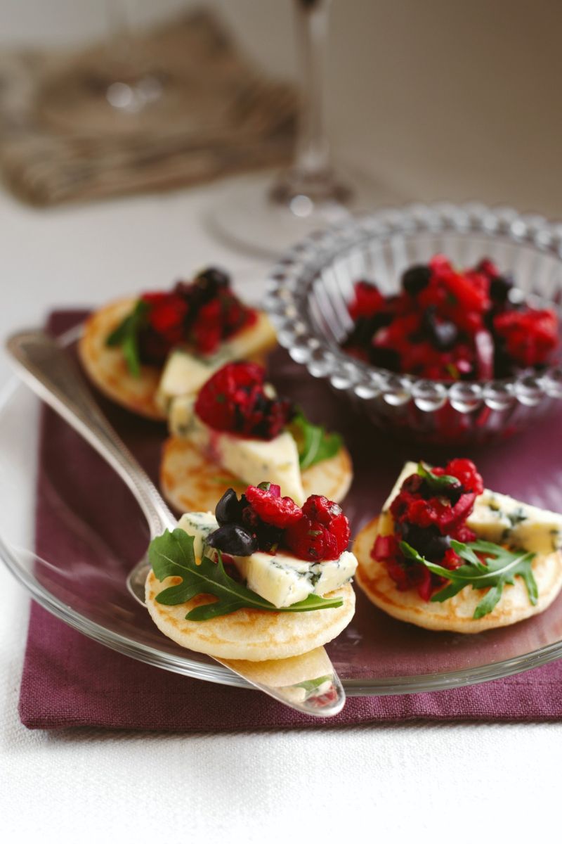 Canapes With Blueberry And Raspberry Canapes With Blueberry And Raspberry