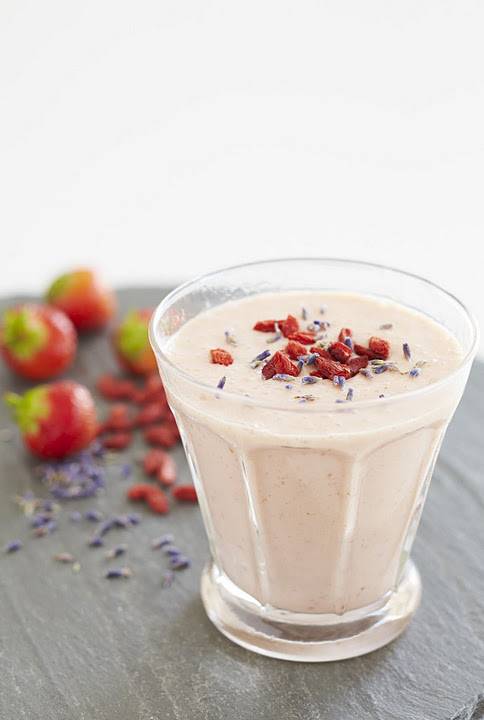 Provamel Lime And Lemon Balm Yogurt Smoothie With Lavender And Goji Berries