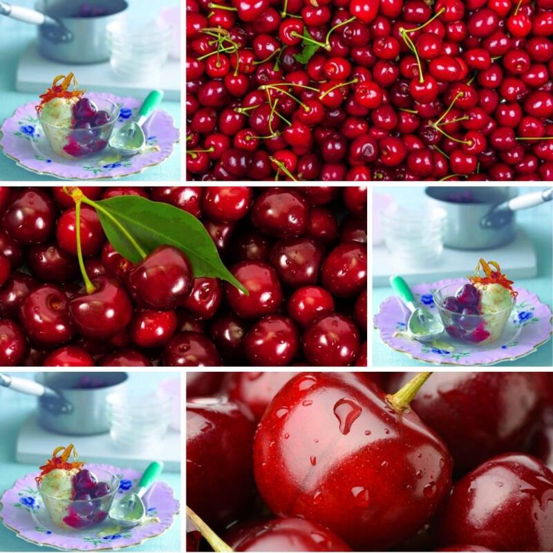 Caramelised Cherries With Amaretti Semi Freddo