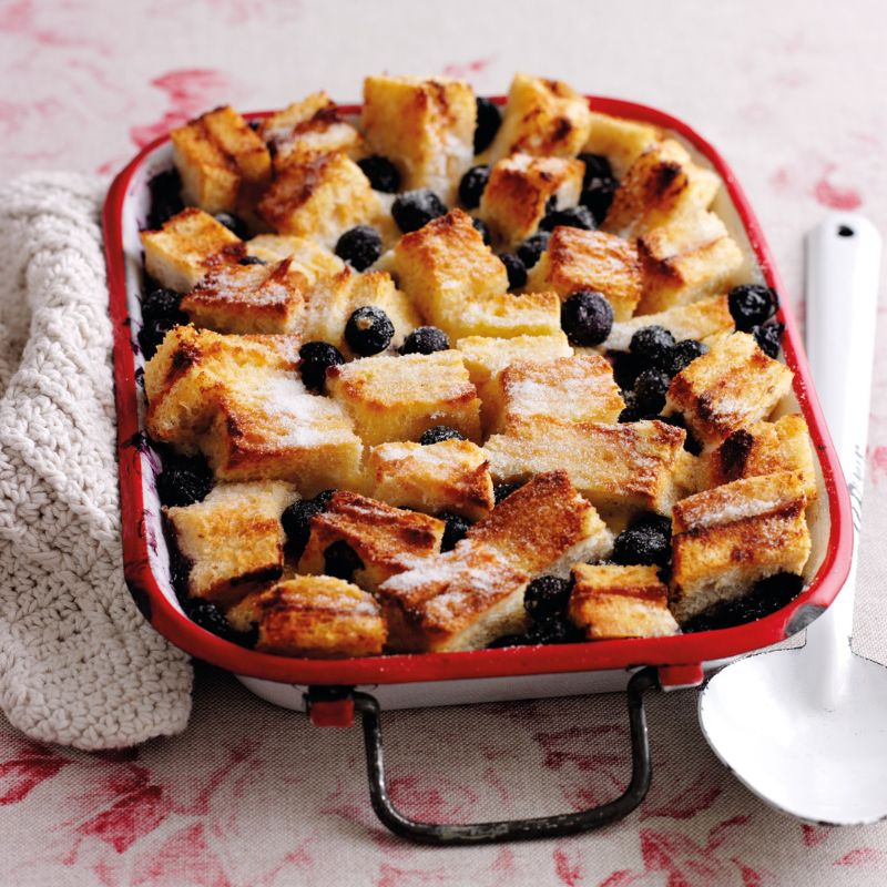 Blueberry Bread And Butter Pudding