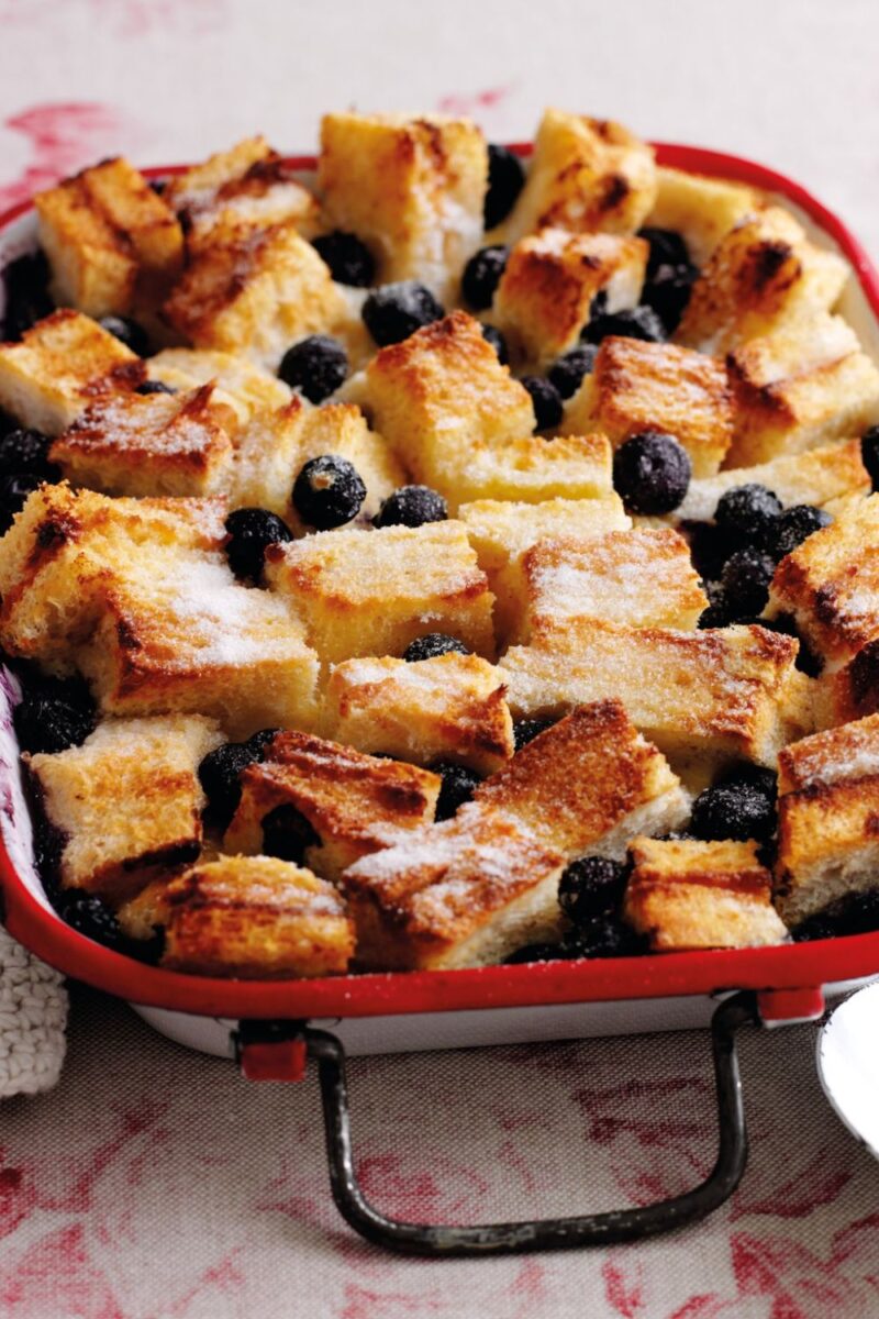 Blueberry Bread And Butter Pudding