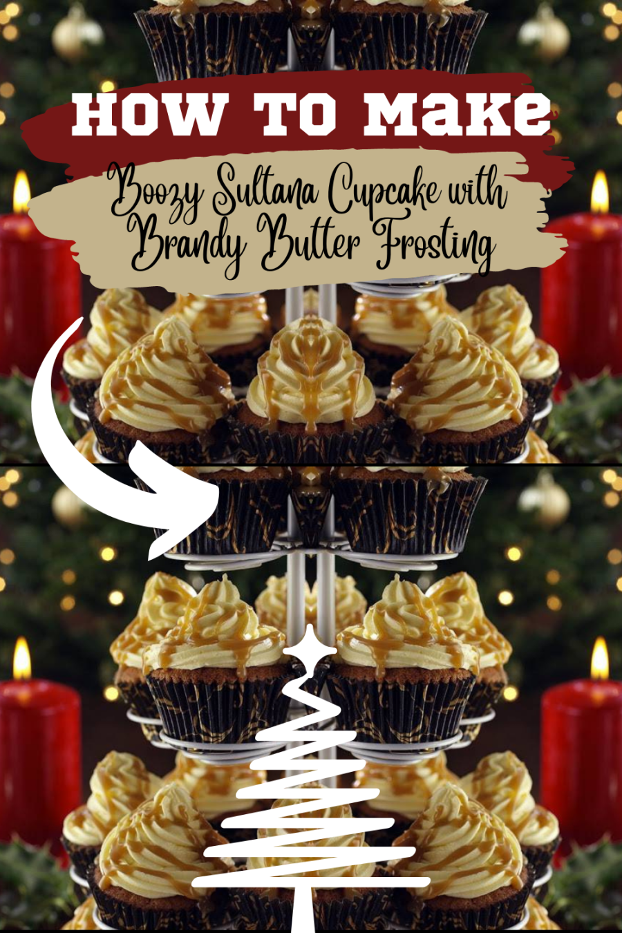 Boozy Sultana Cupcake with Brandy Butter Frosting. 