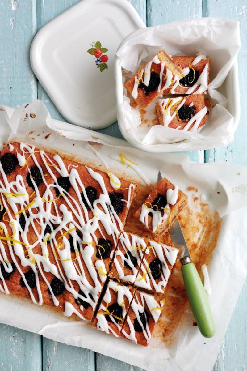 Lemon And Blackberry Traybake