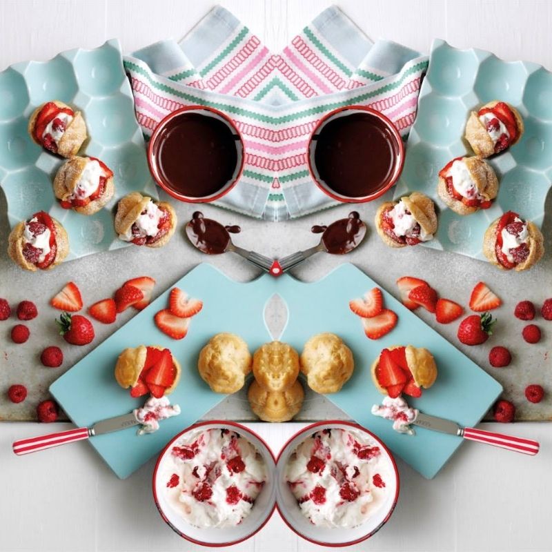 Raspberry And Strawberry Profiteroles