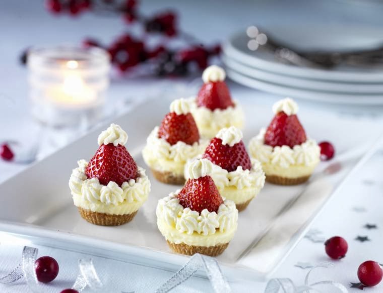 Santa Hats Cheese Cakes