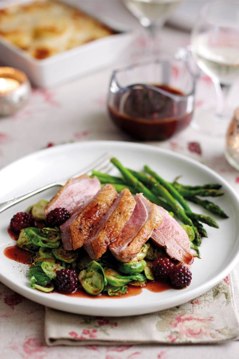 Roasted Duck Breasts With Blackberry And Port Sauce