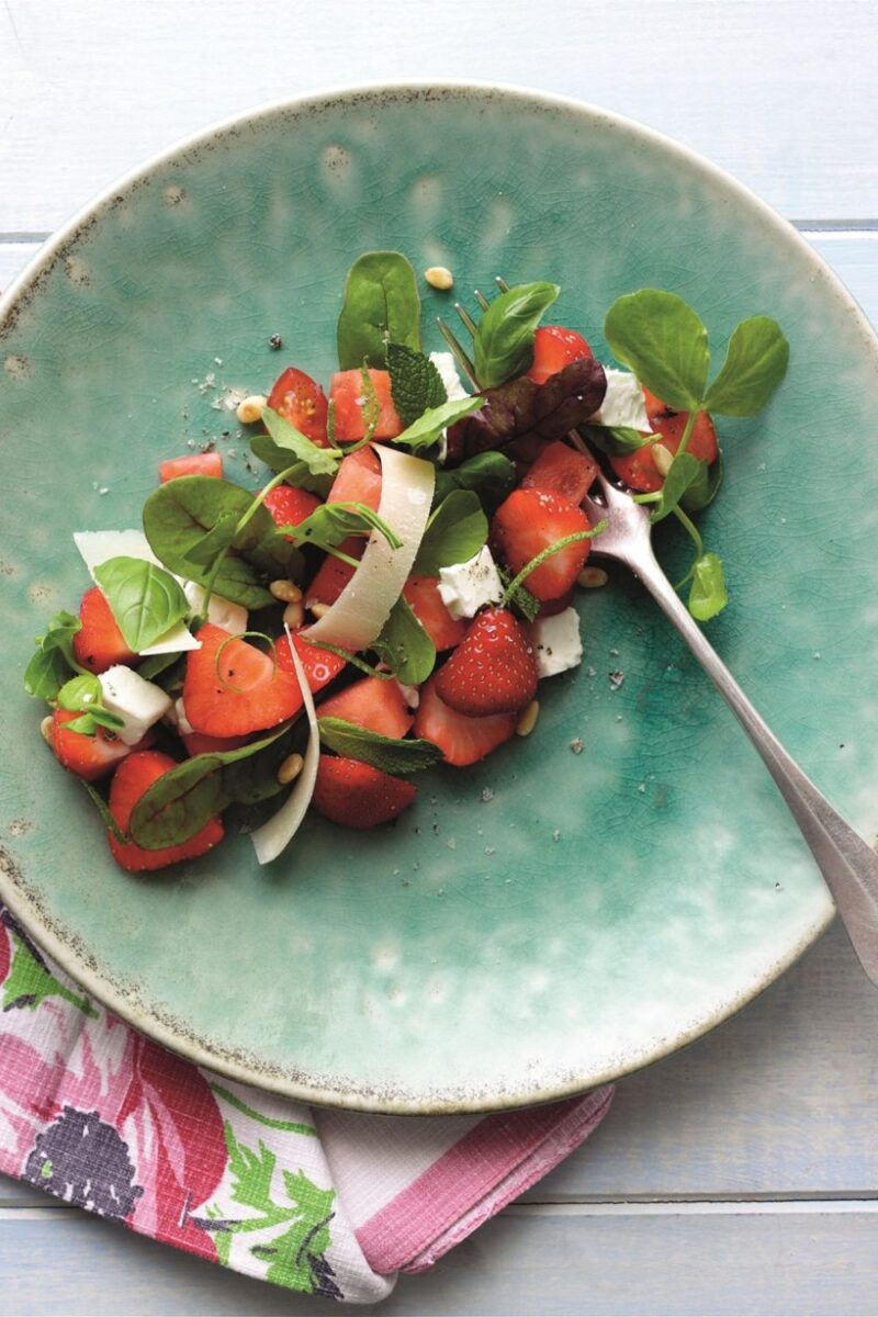 Strawberry And Summer Leaf Salad With Vanilla Salt