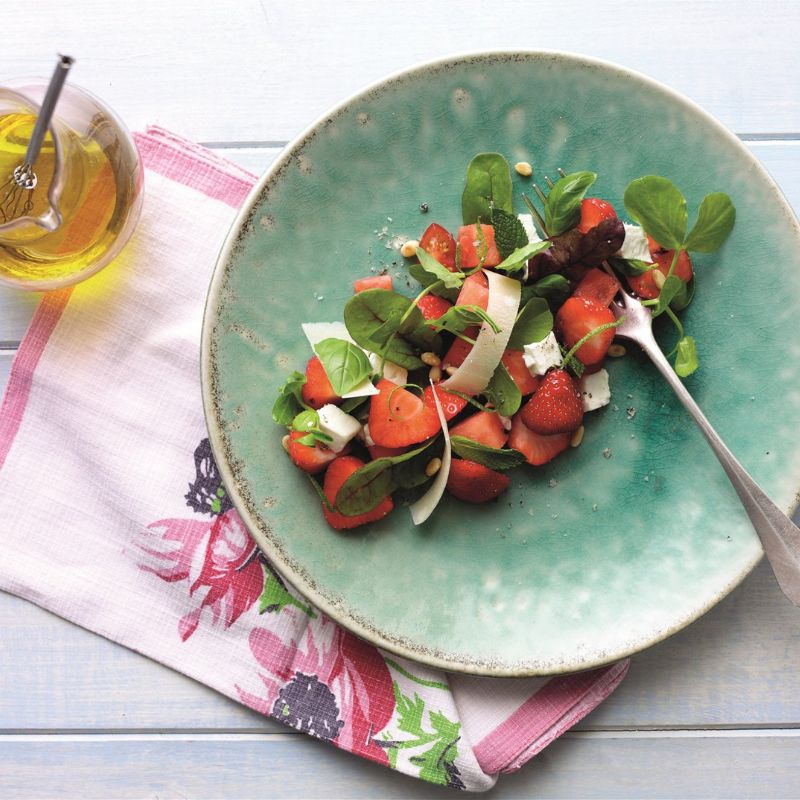 Strawberry And Summer Leaf Salad With Vanilla Salt