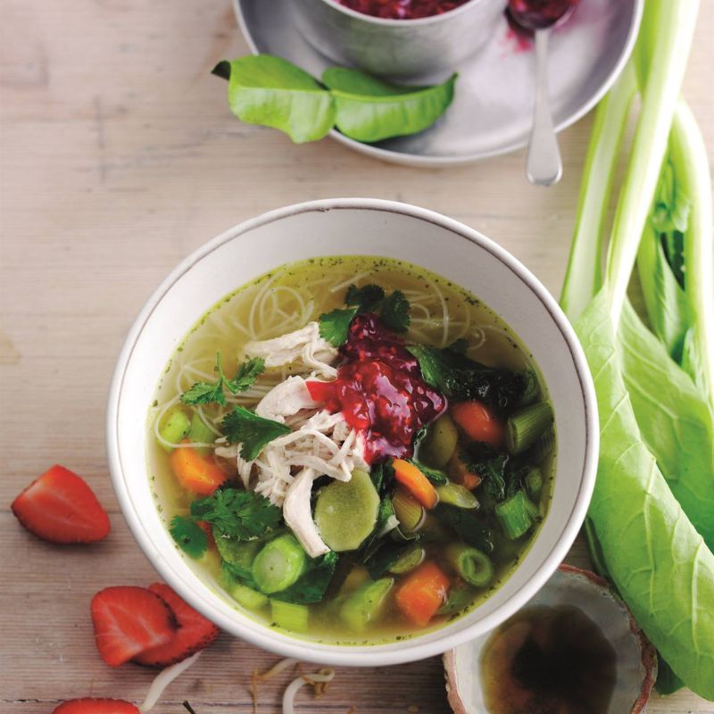 Chicken Pho With Sweet And Sour Berry Sambal