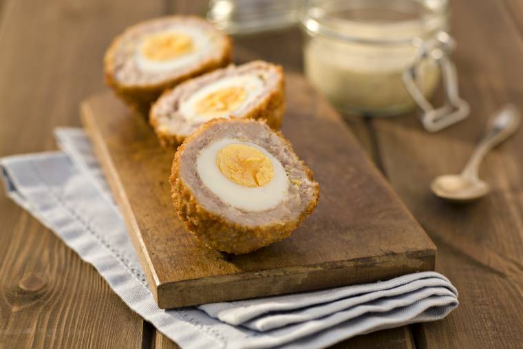 Scotch Eggs with Honey Mustard Dipping Sauce
