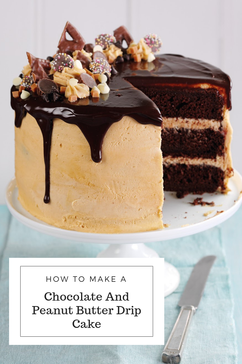 Chocolate And Peanut Butter Drip Cake