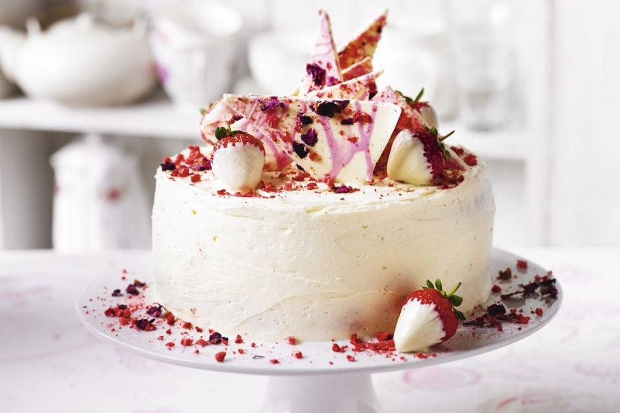 Martha's Strawberry, Champagne And Rose Cake. Martha's Strawberry, Champagne And Rose Cake.