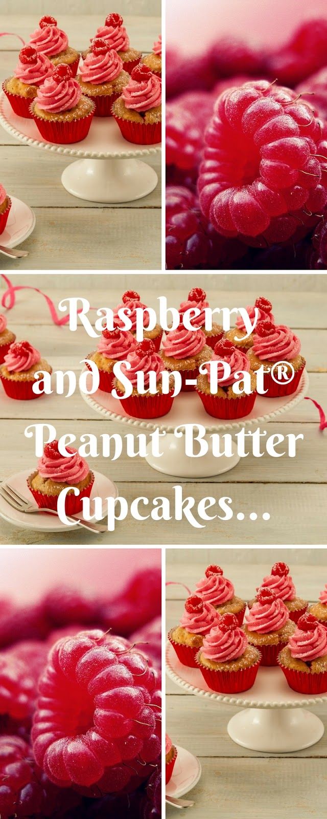Raspberry And Sun-Pat® Peanut Butter Cupcakes