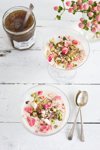 Rhubarb And Pistachio Eton Mess Sundae