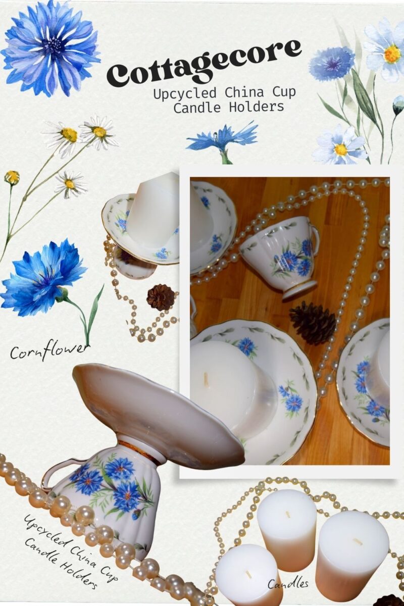 Cottagecore Charm: Upcycled China Cup Candle Holders