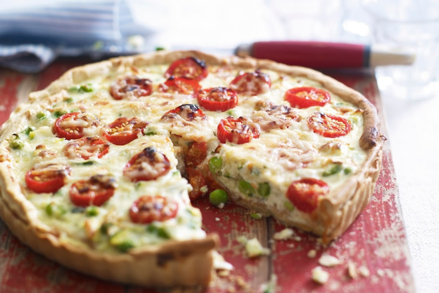 Pea, Tomato And Ricotta Picnic Tart