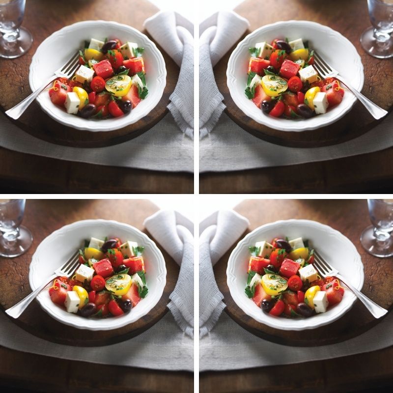 Cherry Tomato And Honeydew Melon Salad With Maple Syrup