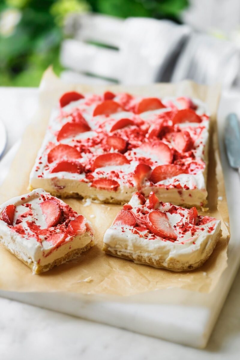 Strawberry Ripple Shortbread Slice