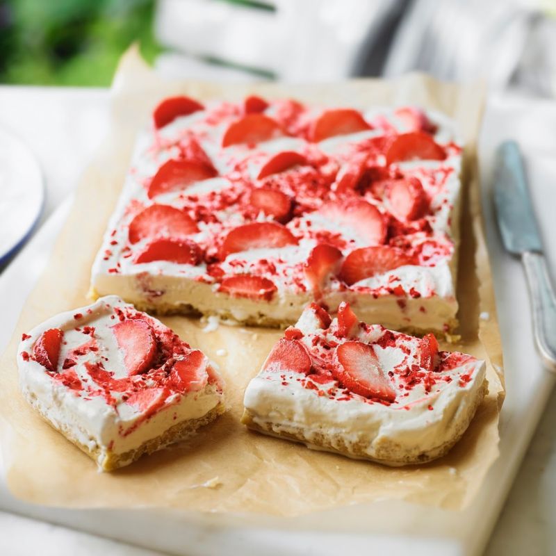Strawberry Ripple Shortbread Slice