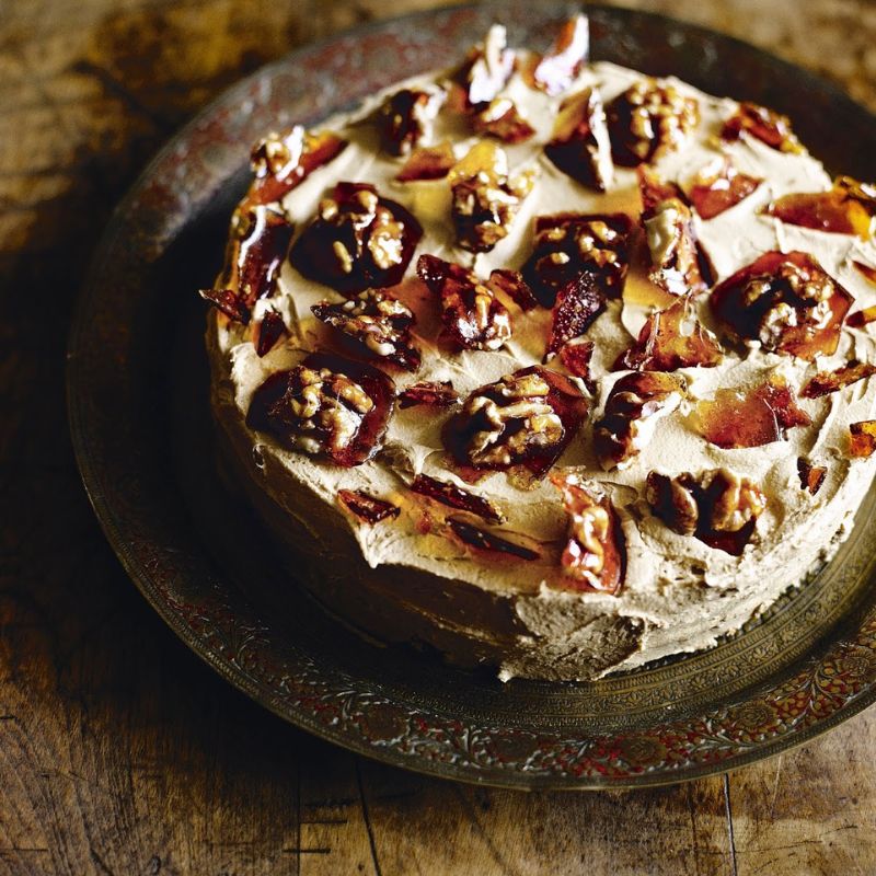 Classic Coffee And Walnut Cake Coffee, Cardamom And Walnut Cake