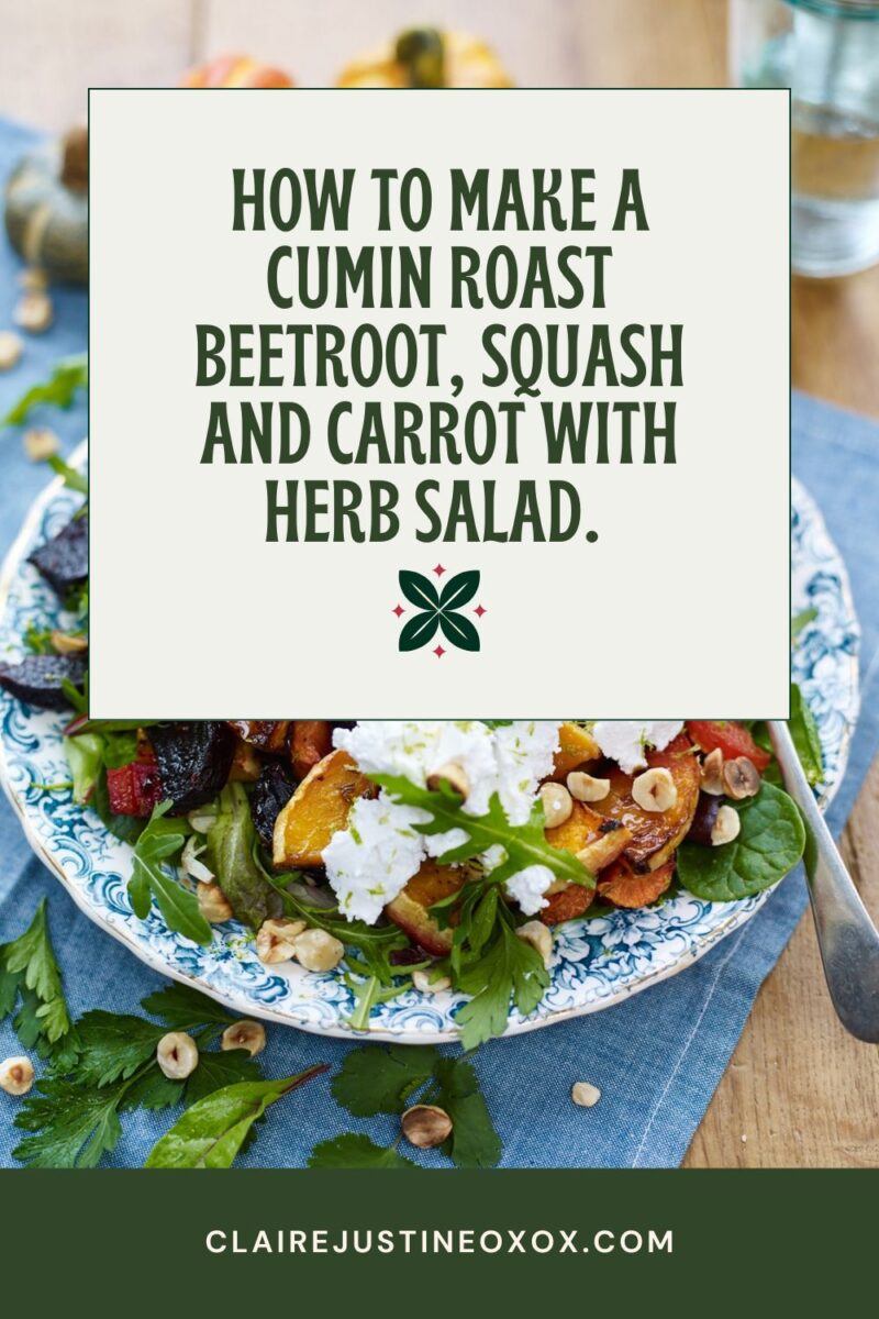 Cumin Roast Beetroot, Squash And Carrot With Herb Salad