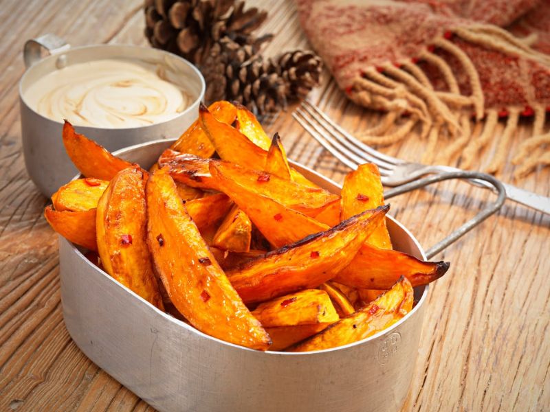 Sweet Potato Wedges With Worcester Dip