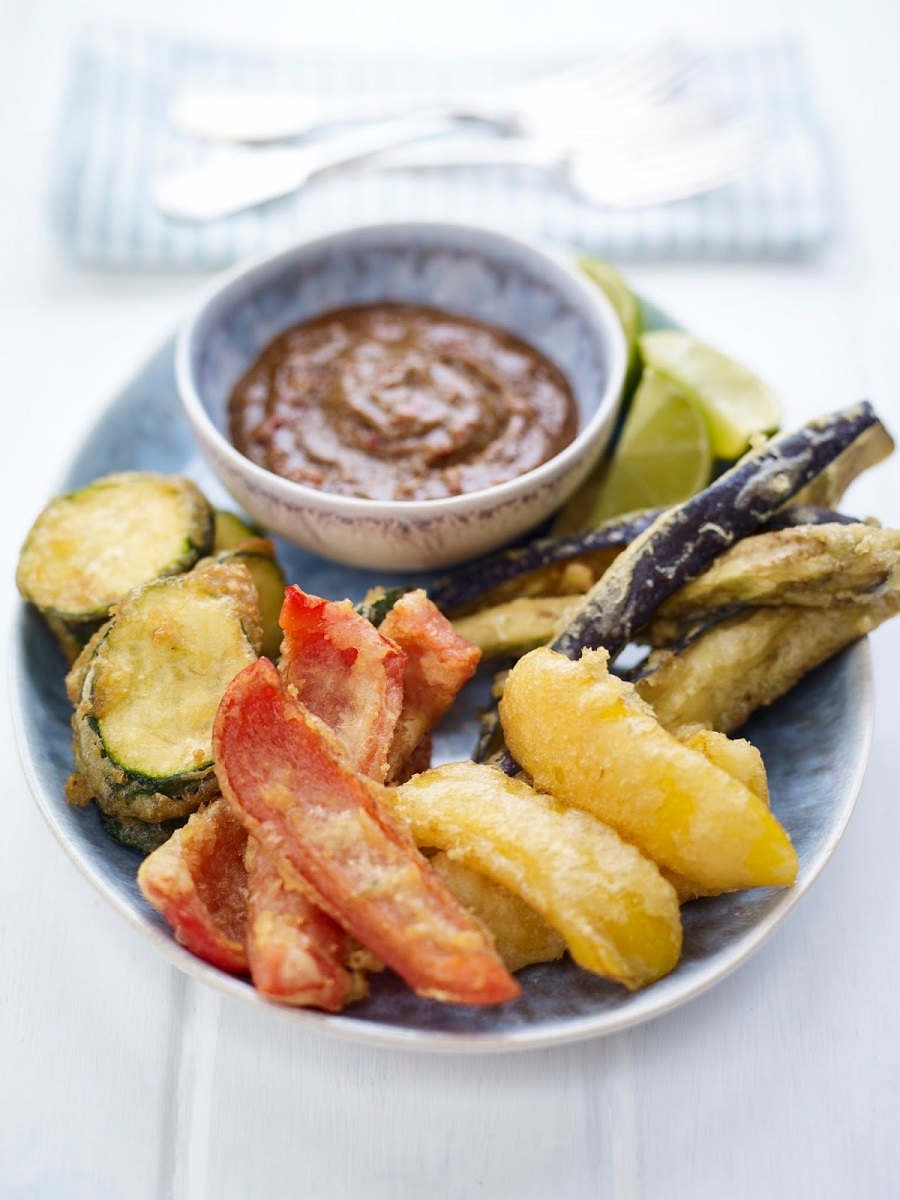 Vegetable Tempura With Sunflower Seed Dipping Sauc Dipping Sauce