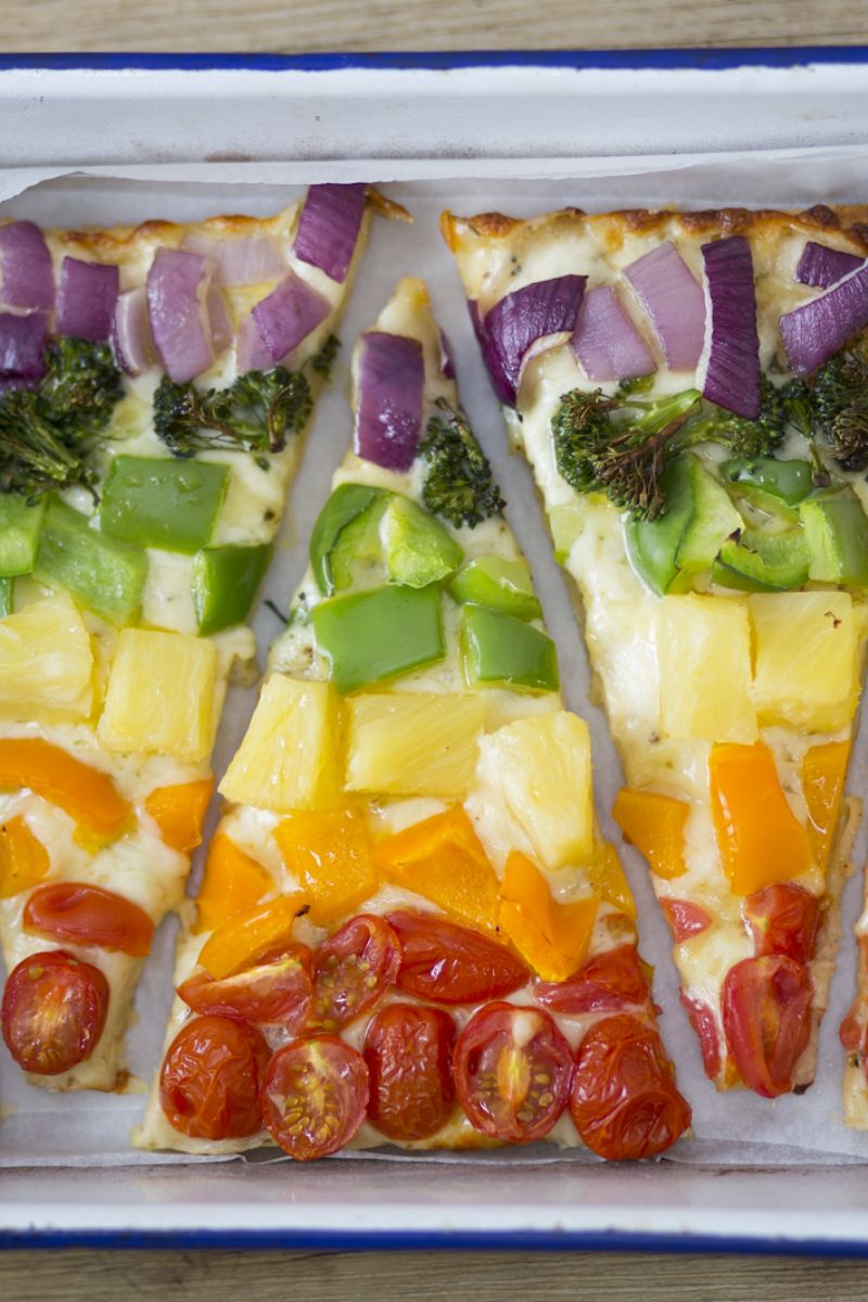 Rainbow Cauliflower Pizza