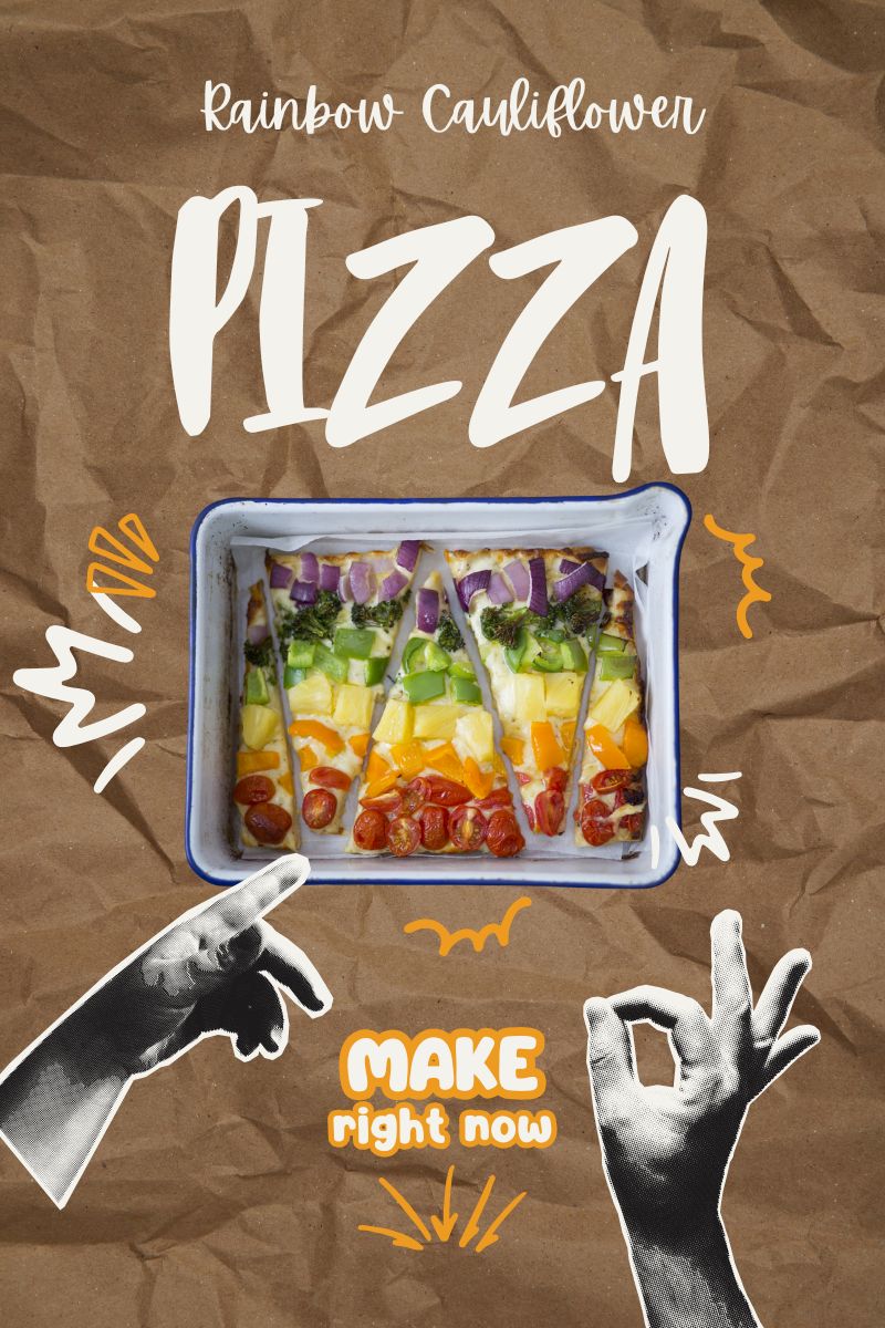 Rainbow Cauliflower Pizza