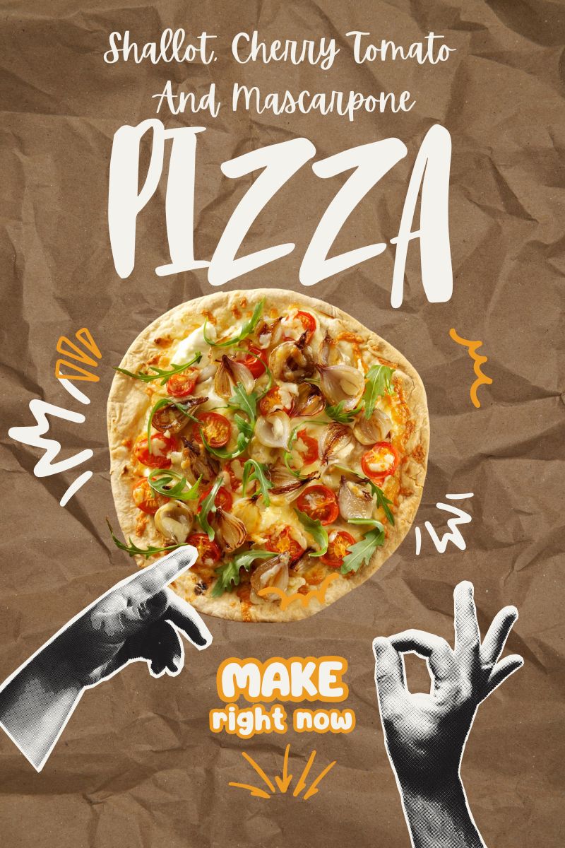 Shallot, Cherry Tomato And Mascarpone Pizza