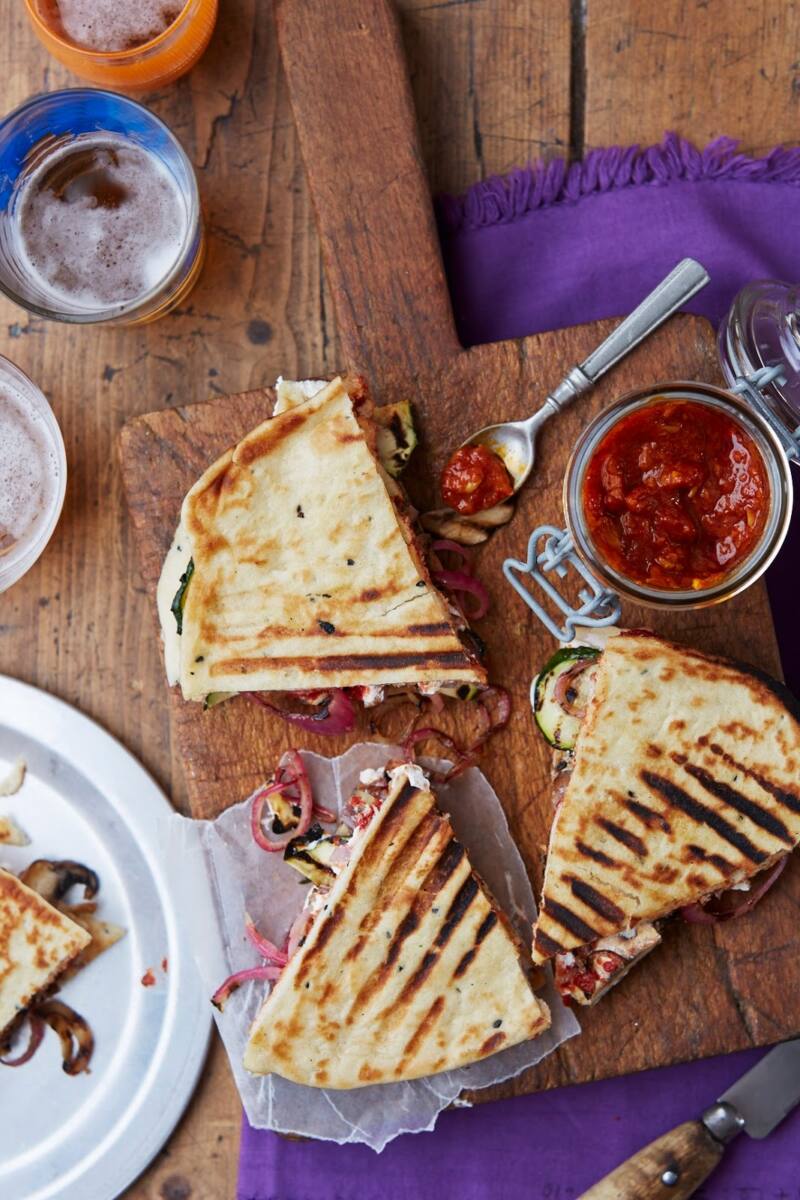 How To Make Vegetable And Goats Cheese Naanchilada