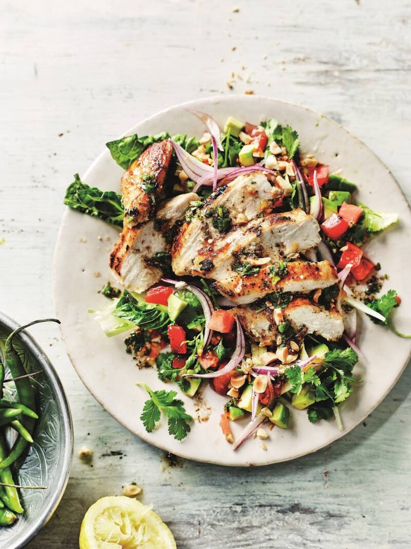 Griddled Chopped Chicken Salad Recipe Created By Anjum Anand