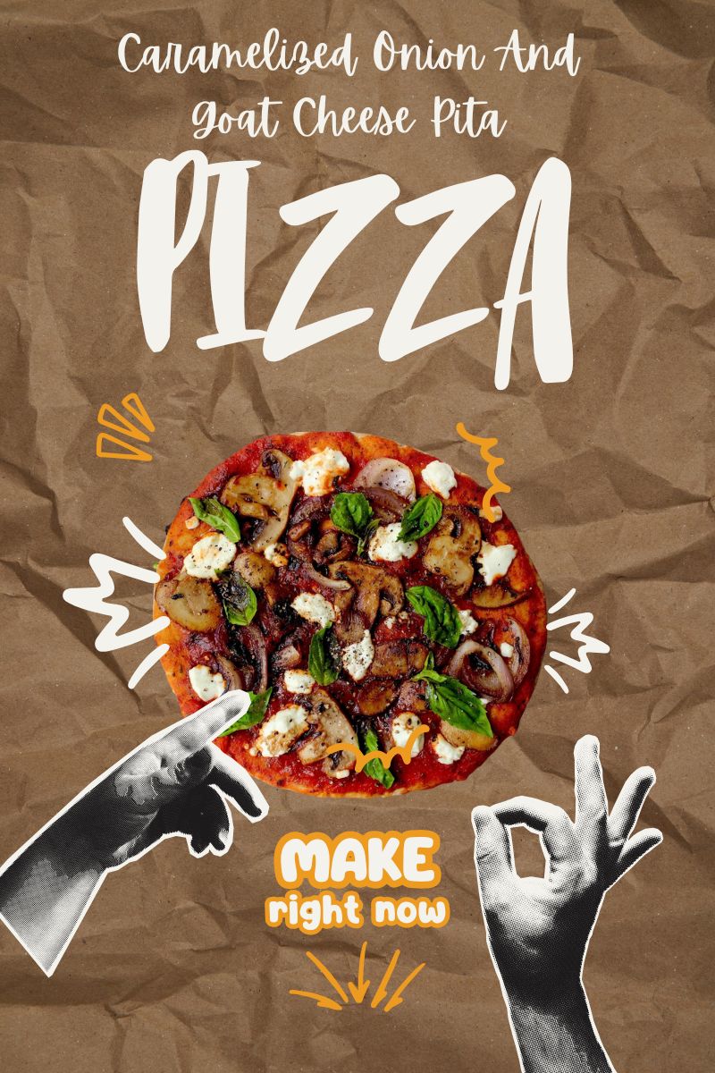 Caramelized Onion And Goat Cheese Pita Pizza