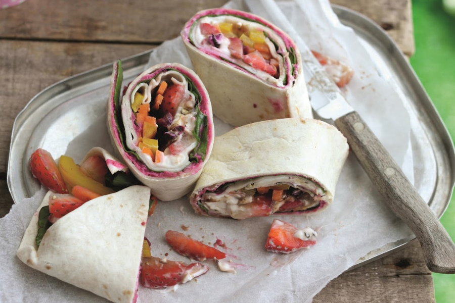 Rainbow Chicken Roll Ups: