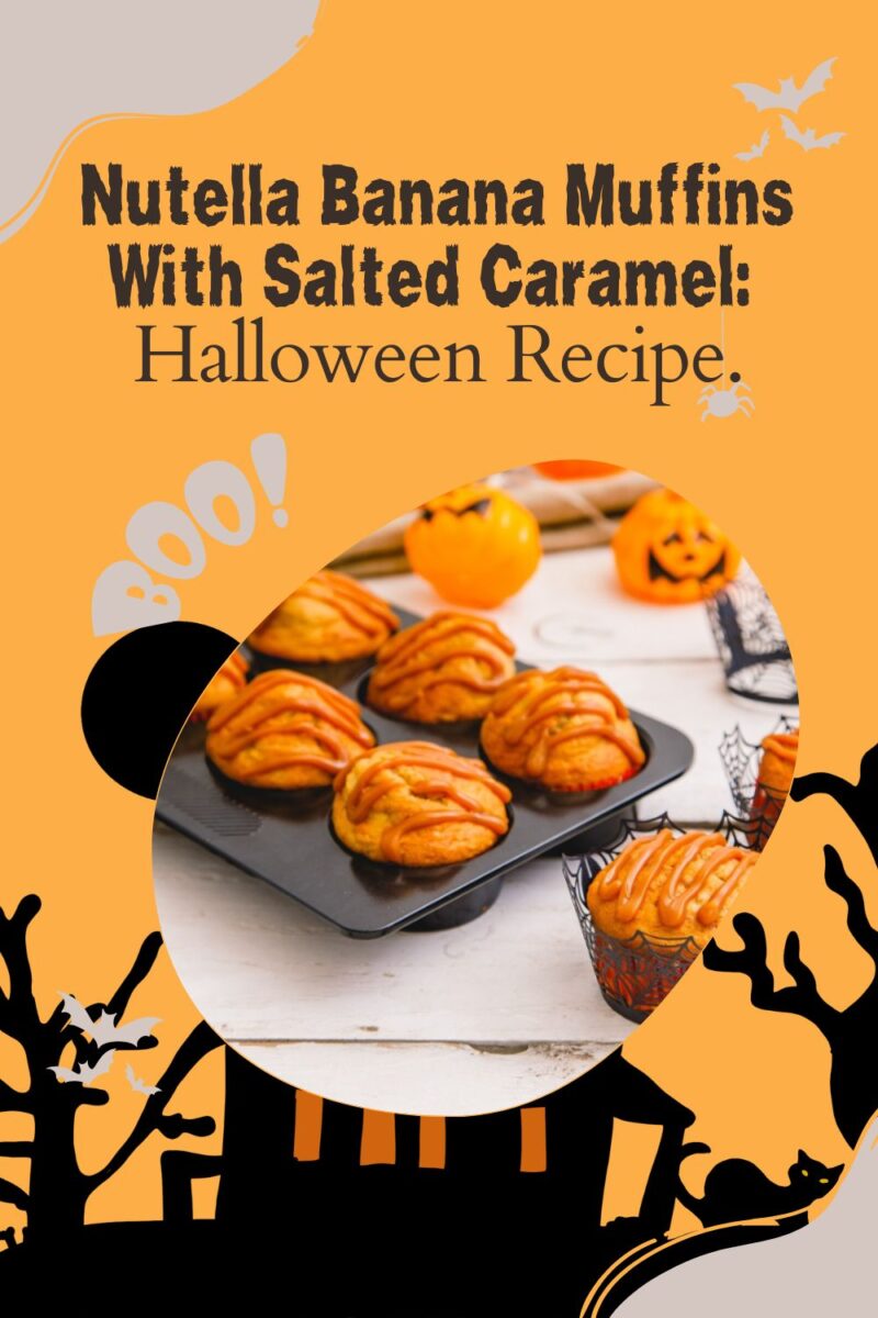 Nutella Banana Muffins With Salted Caramel. 