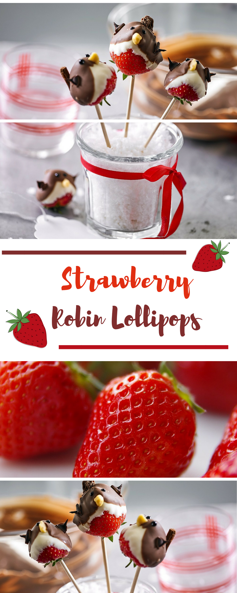 Strawberry Robin Lollipops