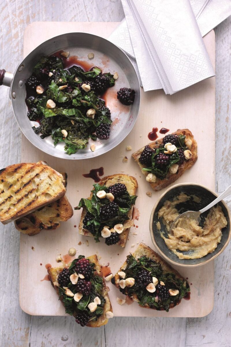 Superberry Kale And Roasted Garlic Bruschetta