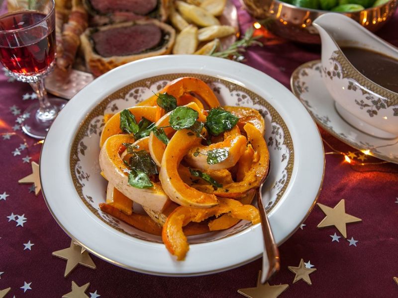 Roasted Winter Squash With Watercress Crisps And Brown Butter