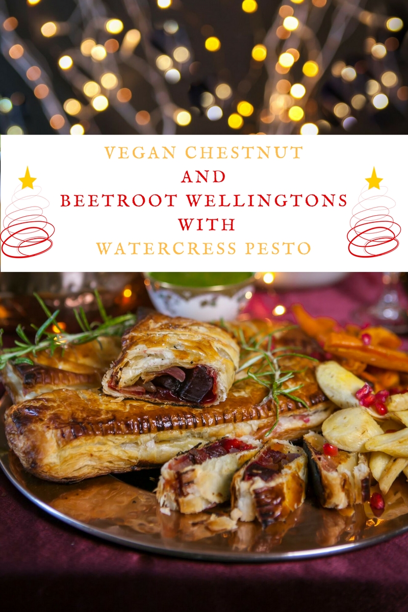 Vegan Chestnut And Beetroot Wellingtons With Watercress Pesto