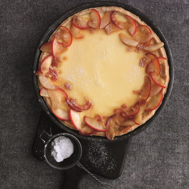 Cape Town Melktert with Sea-salted Caramel Apples And Pears