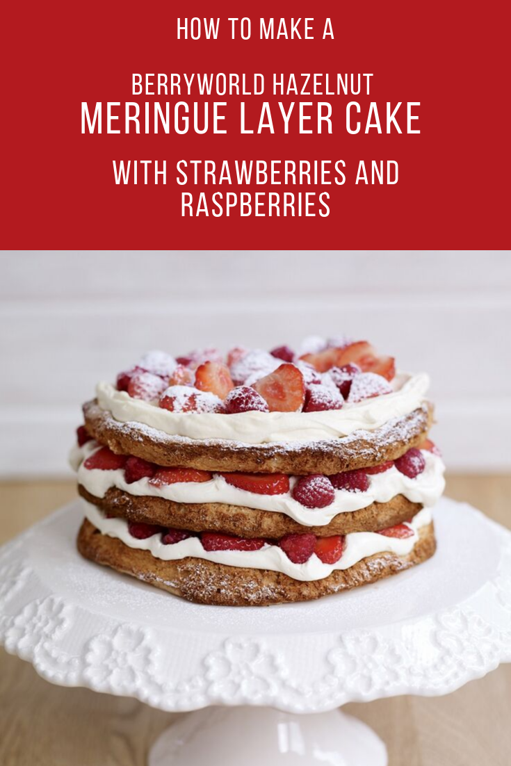 BerryWorld Hazelnut Meringue Layer Cake With Strawberries And Raspberries. BerryWorld Hazelnut Meringue Layer Cake With Strawberries And Raspberries.