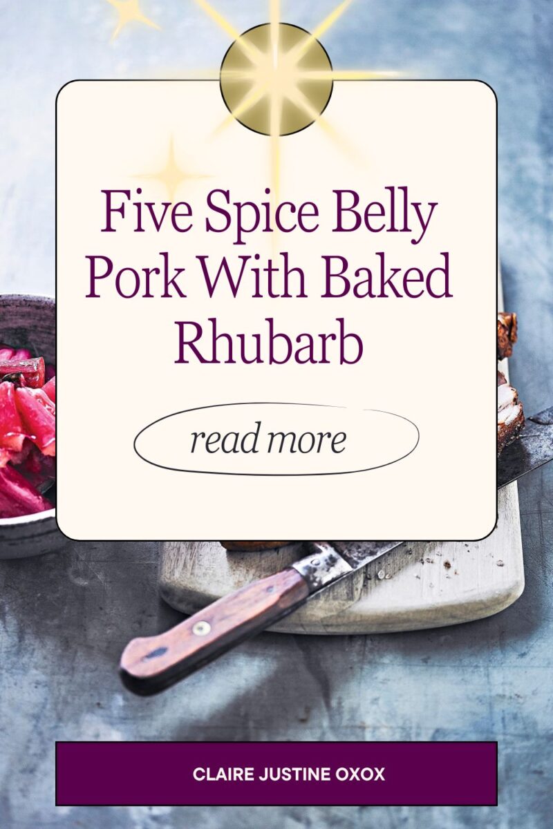 Five Spice Belly Pork With Baked Rhubarb