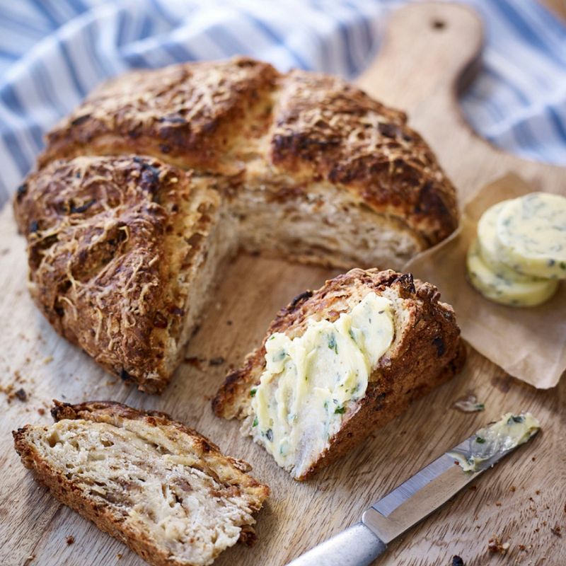 How To Make Caramelised Shallot Soda Bread with Herby Butter