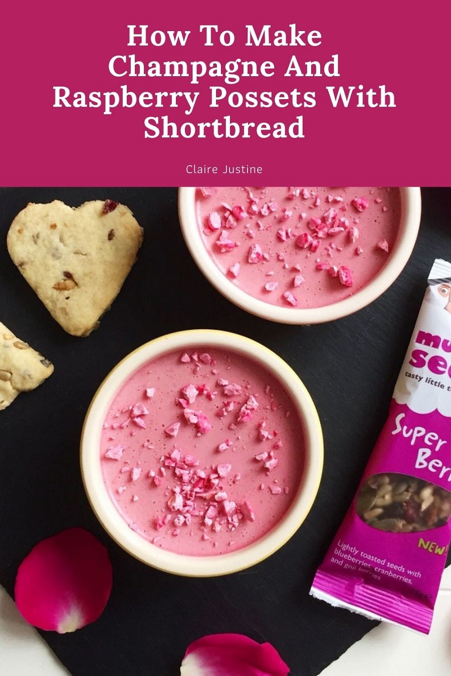 How To Make Champagne And Raspberry Possets With Shortbread