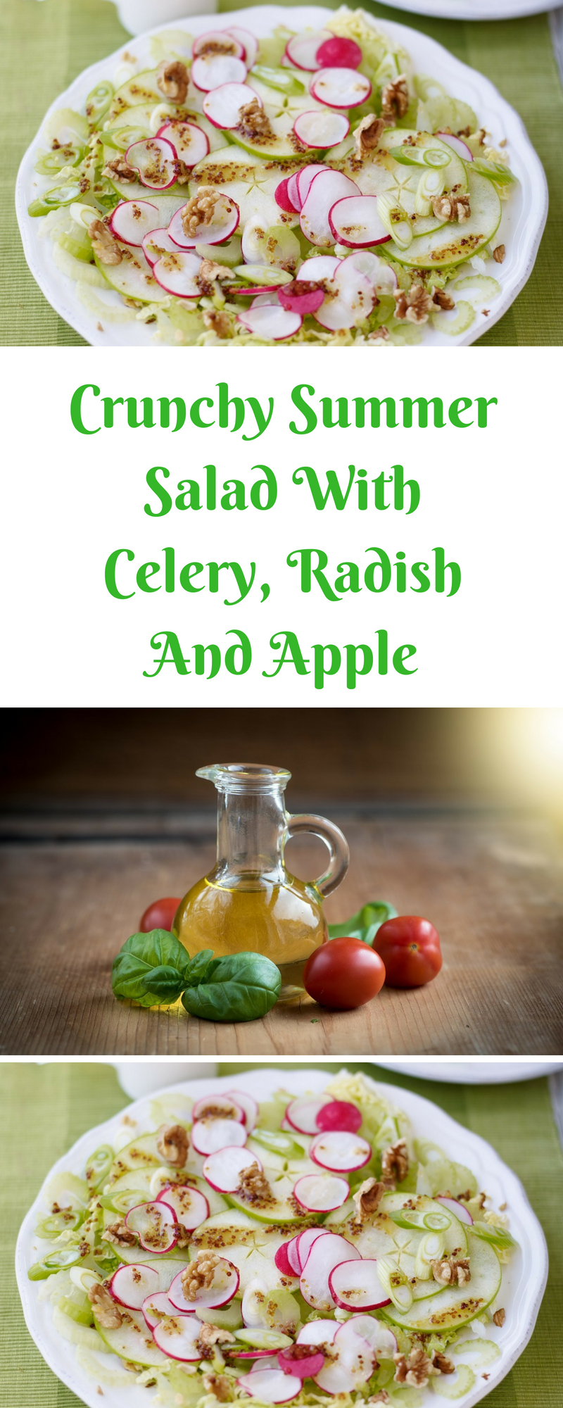 Crunchy Summer Salad With Celery, Radish And Apple Crunchy Summer Salad With Celery, Radish And Apple