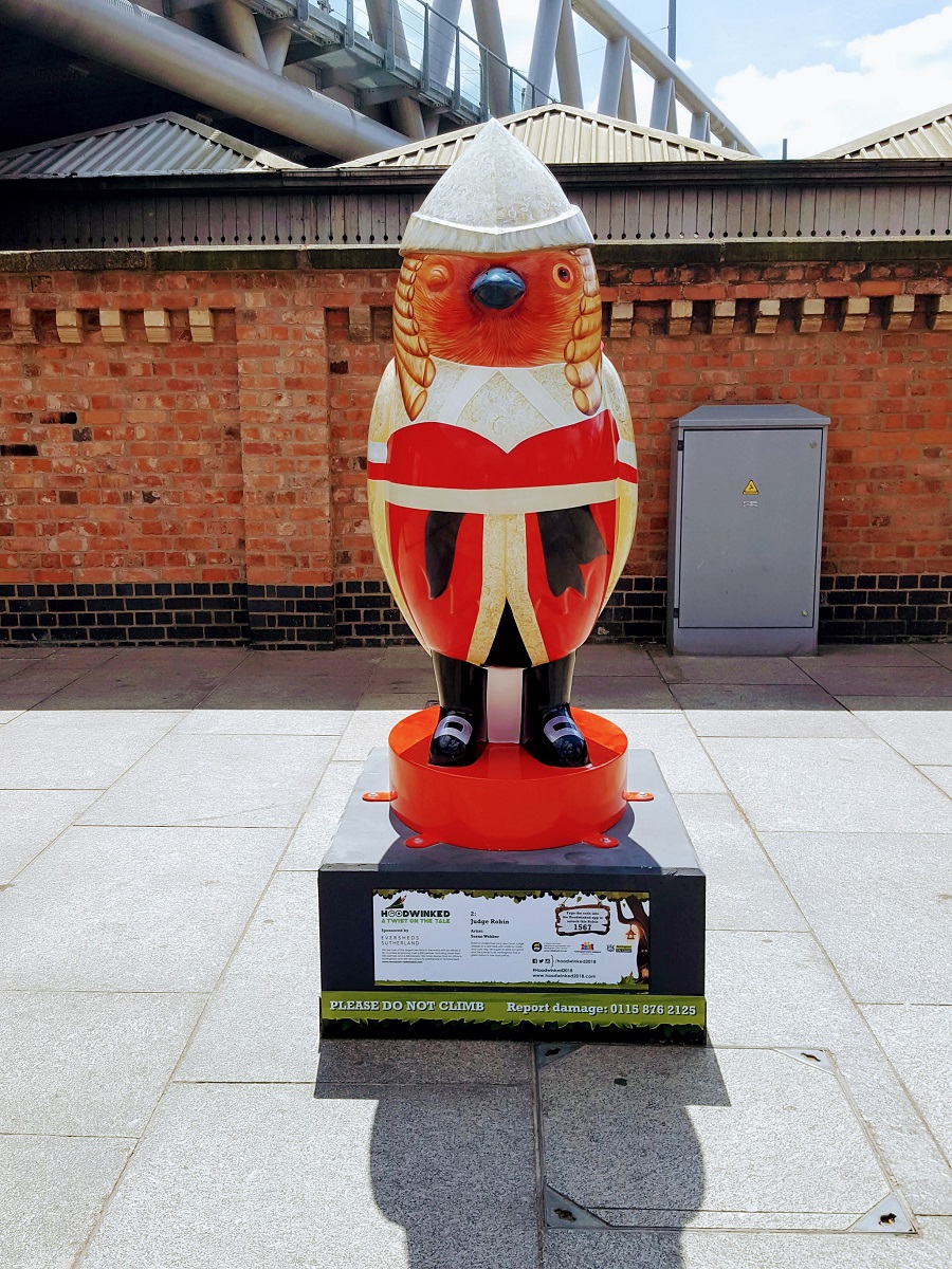 Judge Robin: A Stunning Sculpture On Nottingham’s Hoodwinked 2018 Trail