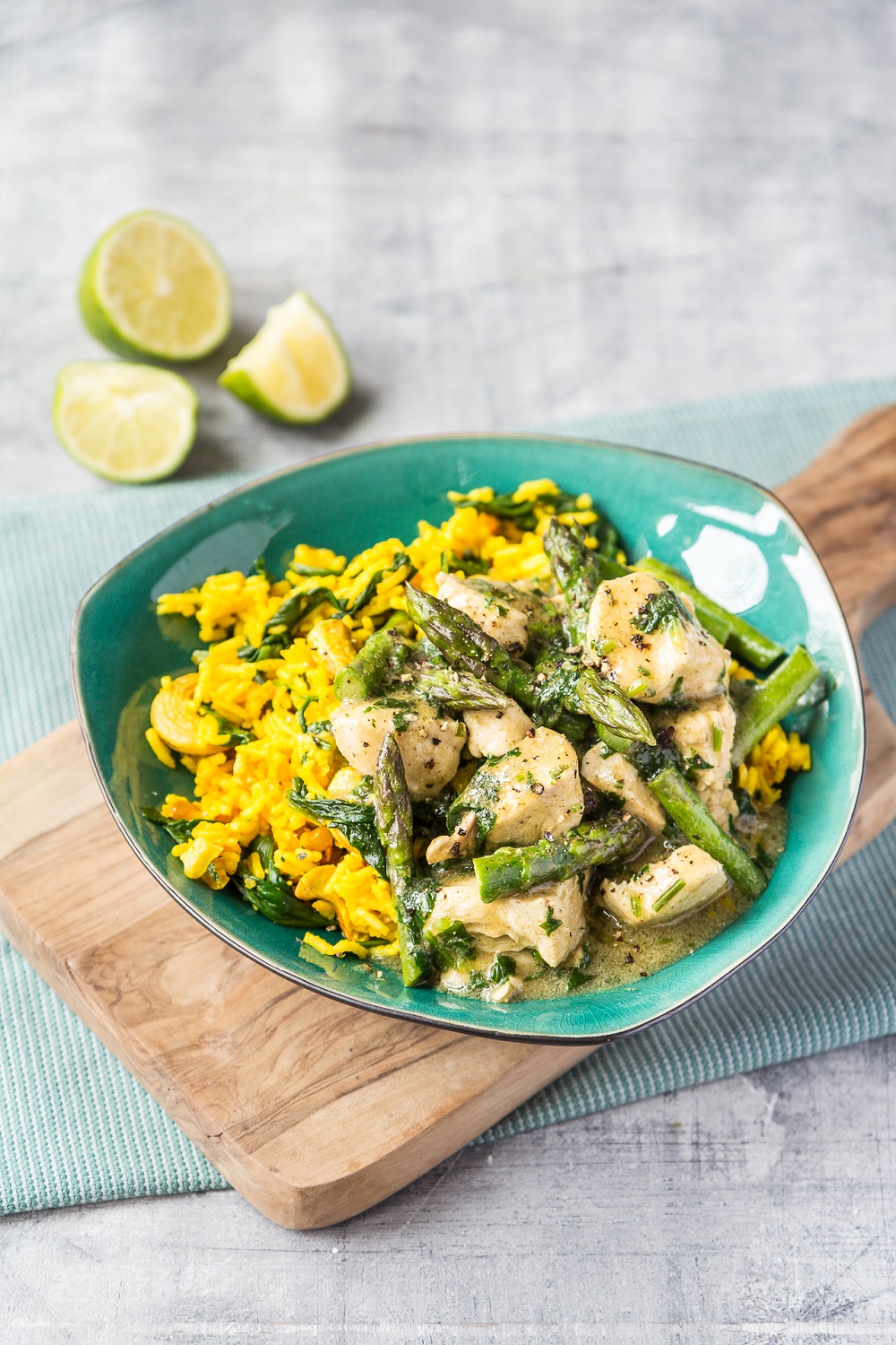 Thai Chicken And British Asparagus Curry With Turmeric Rice