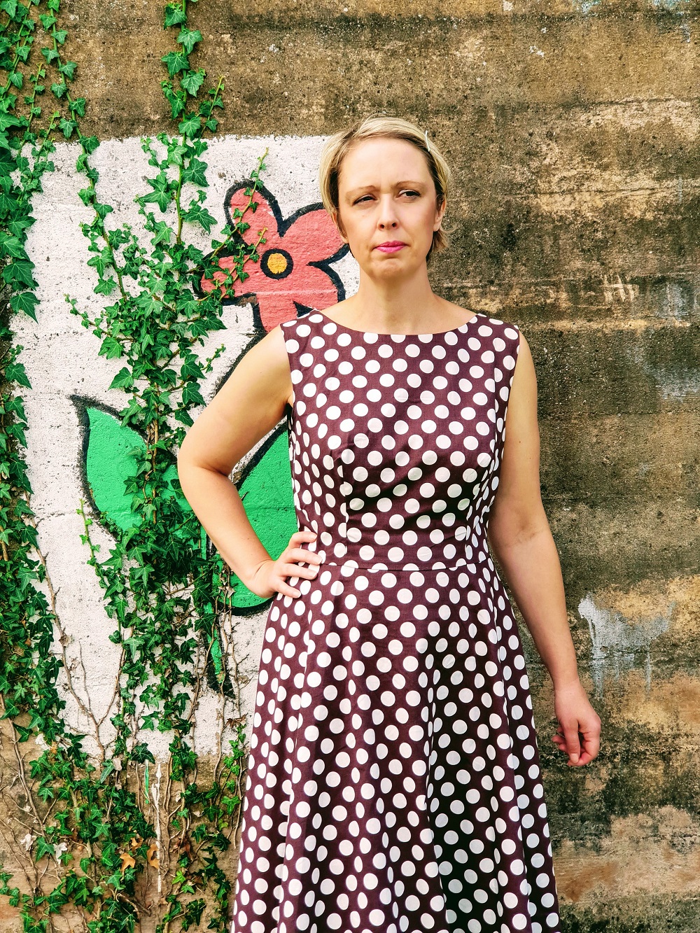 Brown Polka Dot Dress: Pretty Woman Style!? over 40 Style