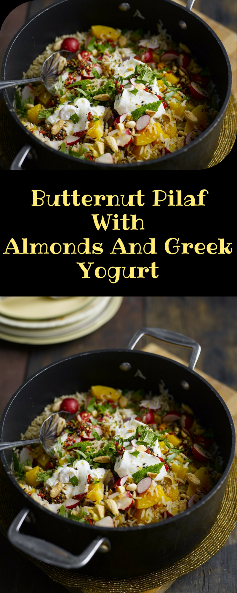 Butternut Pilaf With Almonds And Greek Yogurt