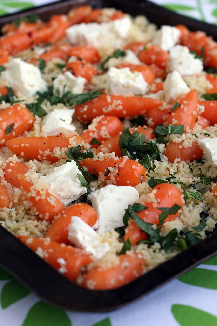 Lemon Roasted Chantenay With Feta And Mint Couscous Salad